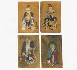 Vier minhwa-Malereien mit daoistischen Themen