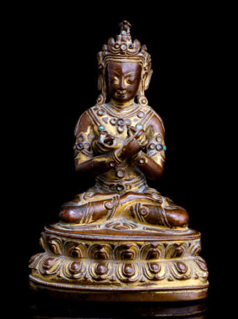 Bronzefigur des Vajardhara mit Resten von Feuervergoldung - photo 1