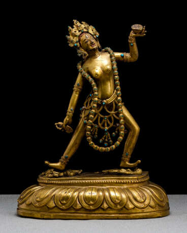 Feuervergoldete Bronze der Sarvabuddhadakini - Foto 1