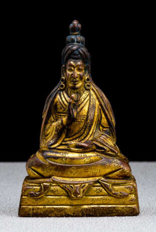 Seltene feuervergoldete Bronze eines Yogi - Foto 1