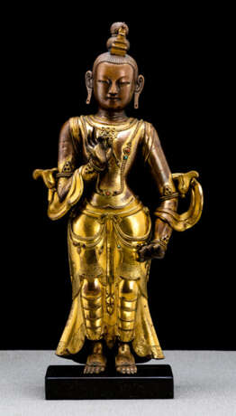 Feuervergoldete Bronze des Maitreya - Foto 1