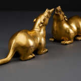 Paar seltene Mungo aus feuervergoldeter Bronze - photo 3