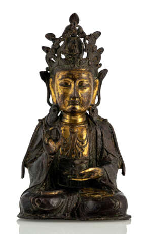 Partiell feuervergoldete Bronze des Guanyin - photo 1