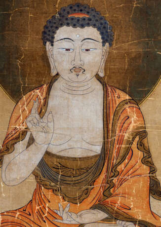 Predigender Buddha Shakyamuni auf einem Felssockel - Foto 2