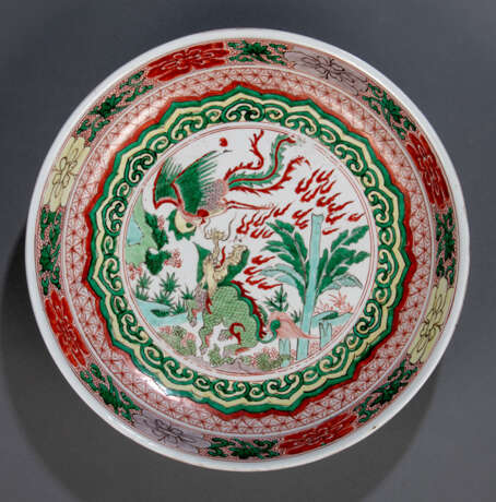 'Wucai'-Schale aus Porzellan mit Kirin und Phönix-Dekor - Foto 1