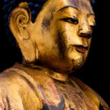 Lackvergoldete Holzfigur des Buddha - Foto 2