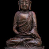 Bronze des Buddha Shakyamuni auf einem Lotos sitzend - Foto 1