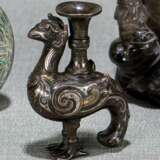 Phönix aus Bronze mit Gold- und Silbereinlagen als Räucherstäbchen-Halter - photo 1