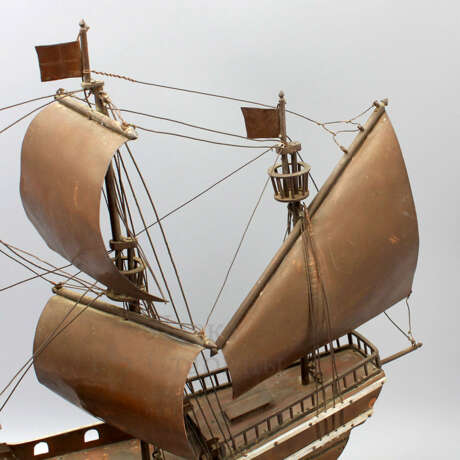 «Старинная модель парусного корабля латунь дерево» - фото 8