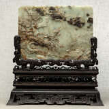 Stellschirm aus Jade mit Hartholz-Stand - photo 1