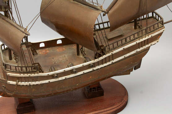 «Старинная модель парусного корабля латунь дерево» - фото 6