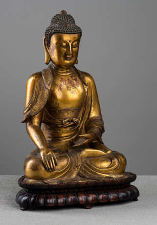 Feine feuervergoldete Bronze des Buddha Shakyamuni - photo 4
