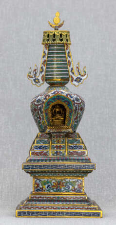 Cloisonné-Stupa mit Amitayus - photo 1