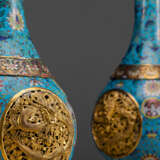 Paar grosse rotierende Cloisonné-Vasen - photo 2
