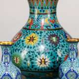 Cloisonné-Vase mit Lotosdekor - Foto 1