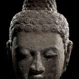 Großer Kopf des Buddha aus Lavagestein - Foto 2