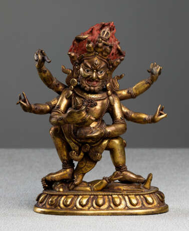 Feuervergoldete Bronze des SADBHUJAMAHAKALA - photo 1