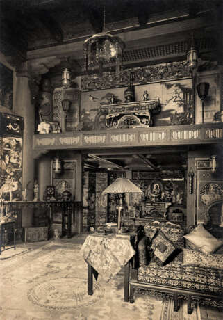11 Schwarzweiss-Fotos vom Interieur der Wohnung von Burton Holmes(1870-1958) und ein Druck - Foto 1