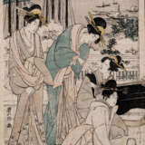 Sechs kolorierte Farbholzschnitte, unter anderem Utagawa Toyokuni I und II - Foto 2