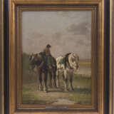 MARTINEZ DE LA VEGA. Pferde bei der Rast, 1890, Öl auf Leinwand - фото 1