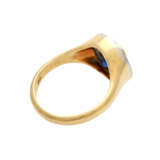 Ring mit 1 Saphir rechteckig antik facettiert, - photo 3