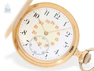 Pocket watch: fine red-gold Savonnette, Precision, Anker clock, Zenith No. 1707297, around 1900