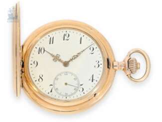 Pocket watch: red-gold Savonnette, IWC Schaffhausen, 1910