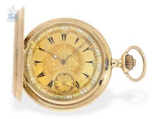 Pocket watch: rare, fine gold savonnette for the Ottoman market, Perret & Fils No. 126587, CA. 1890