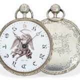 Taschenuhr: einzigartige französische Repetier-Uhr mit seltenem Werk und speziellem Zifferblatt mit Emaille-Malerei, signiert Droz, Frankreich 1809-1819 - photo 1