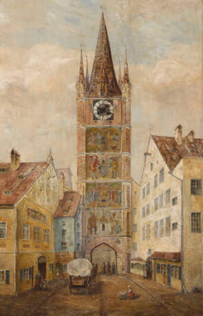 Bilderuhr. Der schöne Turm in der Münchner Altstadt - фото 1