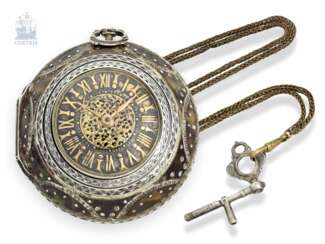 Taschenuhr: äußerst attraktive, große 3-fach-Gehäuse Spindeluhr für den osmanischen Markt um 1700/1844, William Fawcett Dublin (1638-ca.1710)
