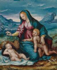 Flämisch (?), 16./17. Jahrhundert. Maria mit dem Kind und dem Johannesknaben