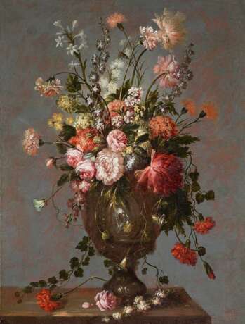Unbekannt, 18./19. Jahrhundert. Blumen in reliefierter Vase - photo 1