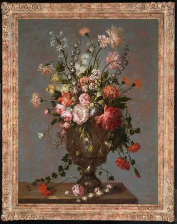Unbekannt, 18./19. Jahrhundert. Blumen in reliefierter Vase - photo 2