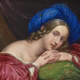 Frankreich, um 1830. Bildnis einer jungen Dame mit blauem Turban (die Sängerin Henriette Sontag?) - Foto 1