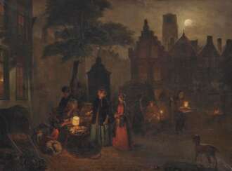 Grootvelt, Jan Hendrik van. Nächtliche Marktszene