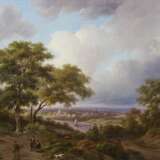 Eckelboom, Hendrik Daniël . Landschaft mit rastenden Reisenden Im Hintergrund Blick auf eine Stadt am Fluss - photo 1