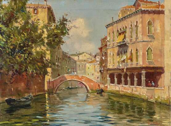 Vianello (Cesare Vianello, nachweisbar 1898 - 1908, tätig in Venedig, ?). Kanal in Venedig - Foto 1