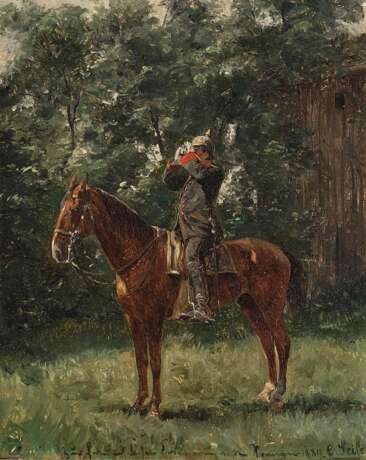 Seiler, Carl. Soldat mit Fernglas zu Pferde - Foto 1