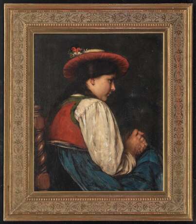 Defregger, Franz von. Sitzendes Mädchen mit Hut - photo 2