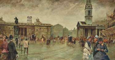 England, Ende 19. Jahrhundert. London - Trafalgar Square