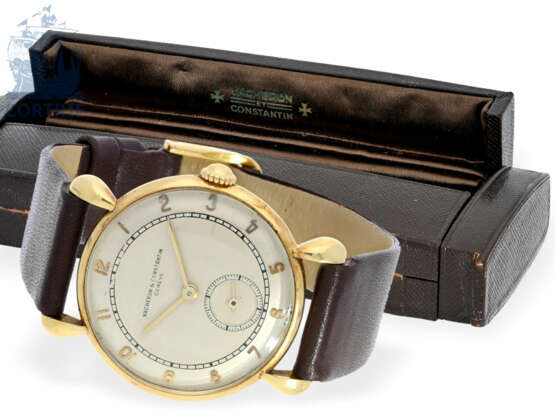 Armbanduhr: elegante, seltene Herrenuhr Vacheron & Constantin Geneve "Teardrop", um 1950, mit Originalbox - Foto 1