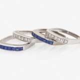 Vier Ringe mit Saphiren und Diamanten - фото 1