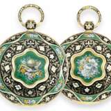 Taschenuhr: hochfeine und sehr wertvolle Gold/Emaille-Savonette, LEROY, ÉLÈVE DE BREGUET NO. 4885, Paris um 1820 - Foto 1