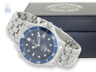 Armbanduhr: sportliche, professionelle Taucheruhr Omega Seamaster Professional Chronometer "40 Years James Bond 007" mit Originalbox und Originalpapieren