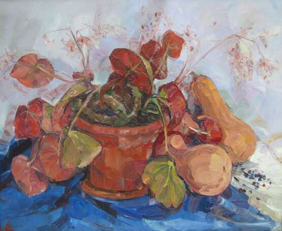 “Flowers begonias” Canvas Oil paint 2008 - photo 1