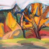 “Autumn melody” Canvas Oil paint Expressionist Landscape painting 2010 - photo 1