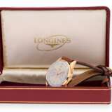 Armbanduhr: sehr seltener Longines Ärzte-Chronograph Ref.6595 in Rotgold, ca. 1955, mit Originalbox - Foto 1