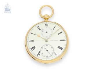 Taschenuhr: hochwertiges englisches Taschenchronometer mit Gangreserve-Anzeige, Hurt & Son Masonic Hall Birmingham, 1872