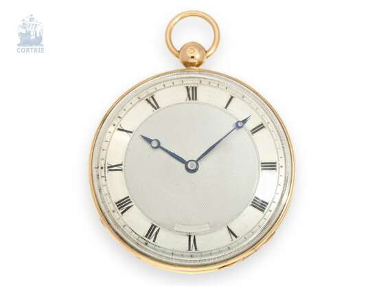 Taschenuhr: interessantes, frühes französisches Wippen-Chronometer, um 1825, hervorragender Originalzustand, sehr seltenes Kaliber - Foto 1